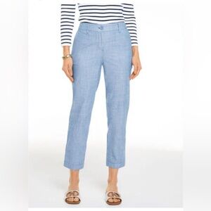 Talbots Light Blue Cropped Straight-Leg Pants